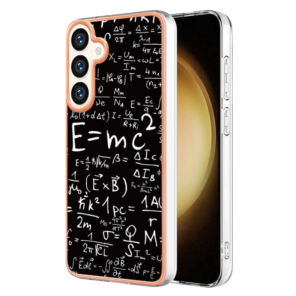 YB IMD Series-19 Style-D For Samsung Galaxy S24+ Plating Cover 2.0mm TPU Soft Phone Case - Equation