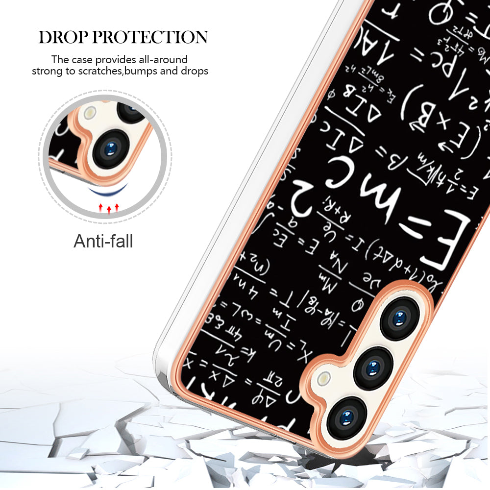 YB IMD Series-19 Style-D For Samsung Galaxy S24+ Plating Cover 2.0mm TPU Soft Phone Case - Equation