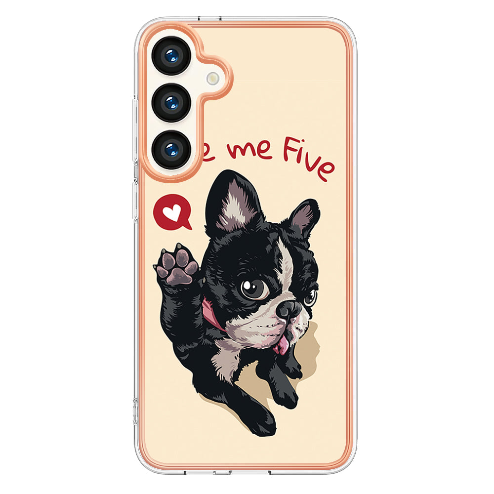 YB IMD Series-19 Style-D For Samsung Galaxy S24 Phone Case Electroplated Design 2.0mm TPU Cover - Dog