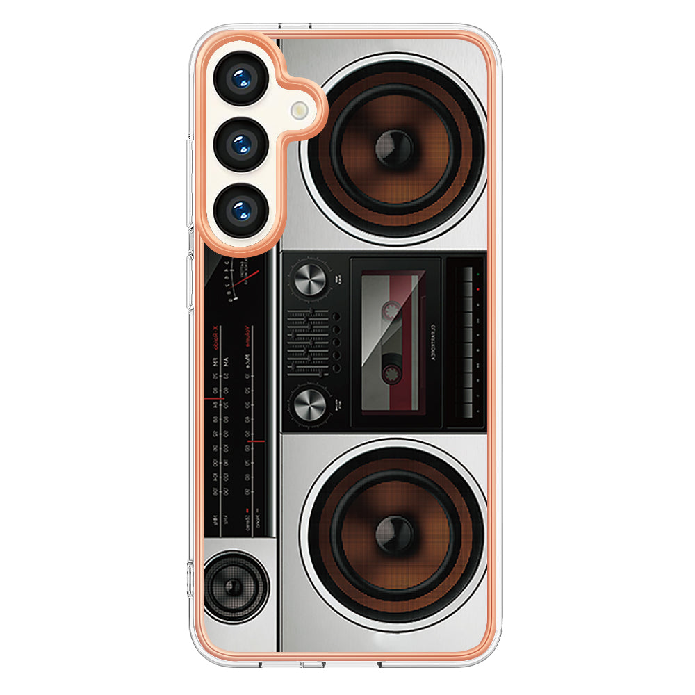 YB IMD Series-19 Style-D For Samsung Galaxy S24 Phone Case Electroplated Design 2.0mm TPU Cover - Radio