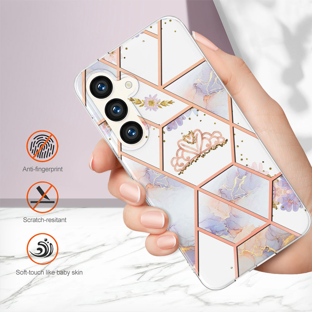 YB IMD Series-1 For Samsung Galaxy S24 Phone Case Pattern TPU Plating Cover - Crown