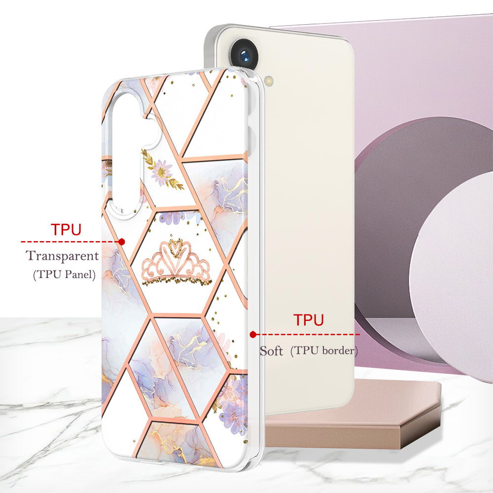 YB IMD Series-1 For Samsung Galaxy S24+ TPU Case Pattern Slim Phone Cover - Crown