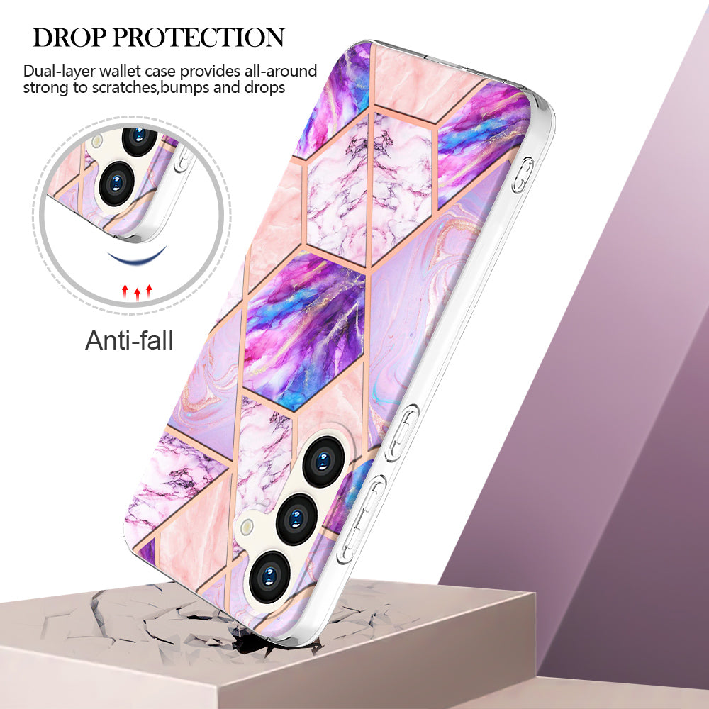 YB IMD Series-3 for Samsung Galaxy S24 Case Double-sided Electroplating Phone Cover - Light Purple