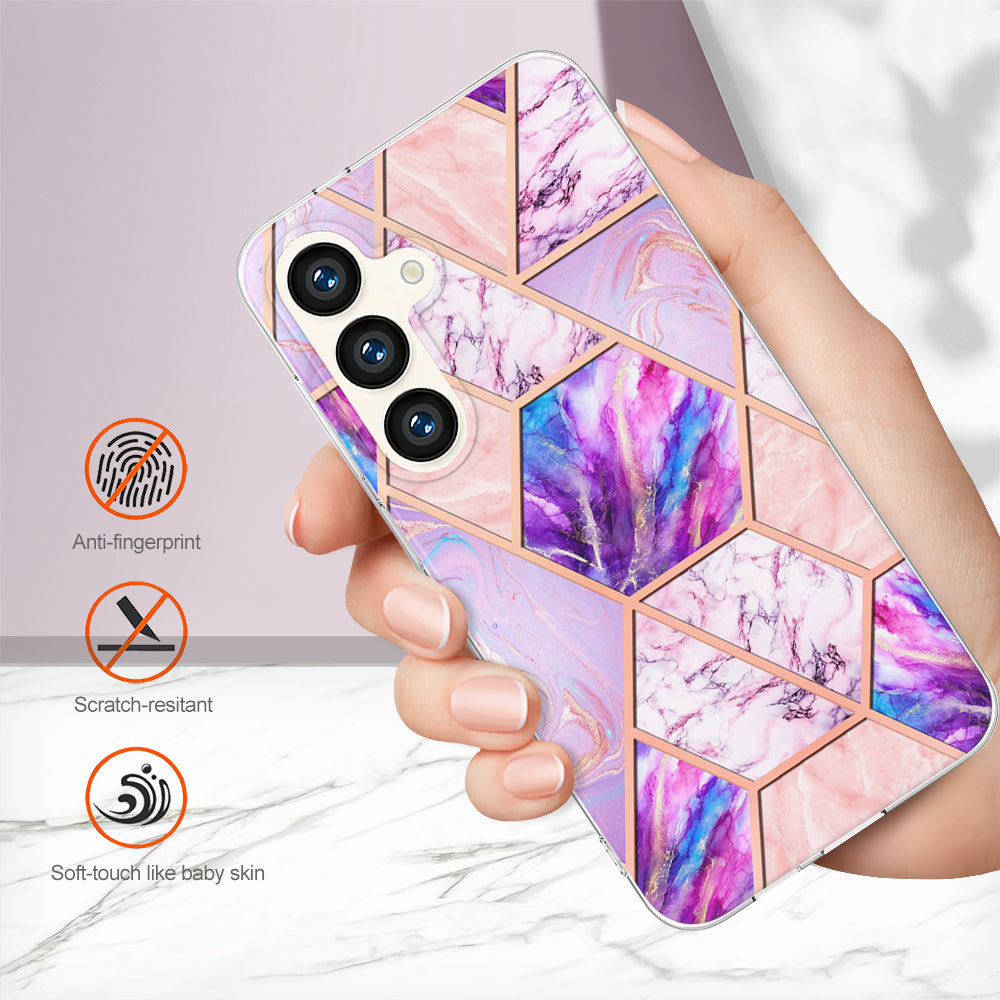 YB IMD Series-3 for Samsung Galaxy S24 Case Double-sided Electroplating Phone Cover - Light Purple
