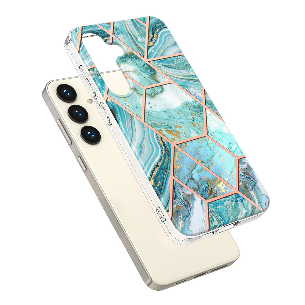 YB IMD Series-3 for Samsung Galaxy S24 Case Double-sided Electroplating Phone Cover - Blue