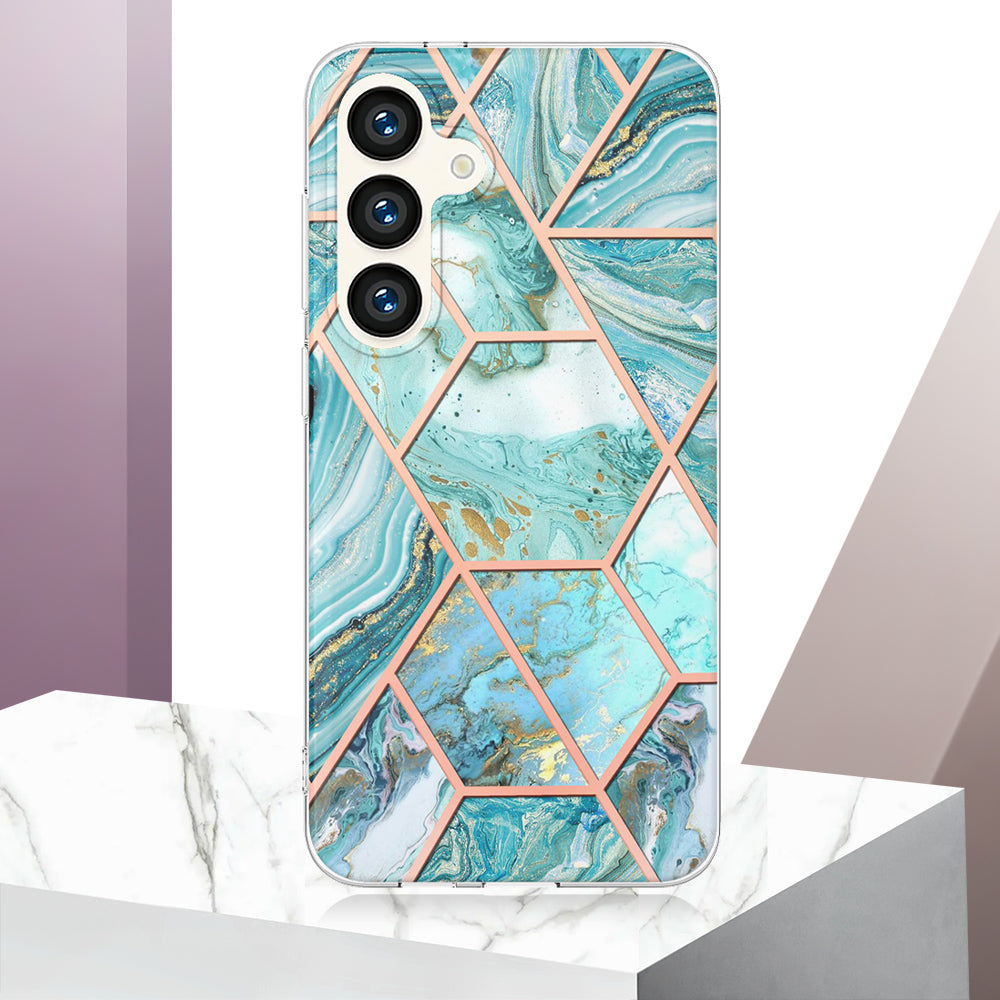YB IMD Series-3 for Samsung Galaxy S24 Case Double-sided Electroplating Phone Cover - Blue