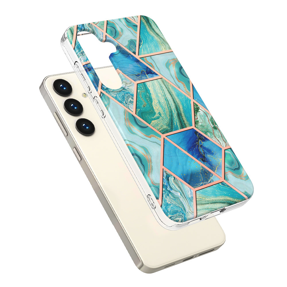 YB IMD Series-3 for Samsung Galaxy S24+ TPU Case Anti-Scratch Plating Phone Cover - Green