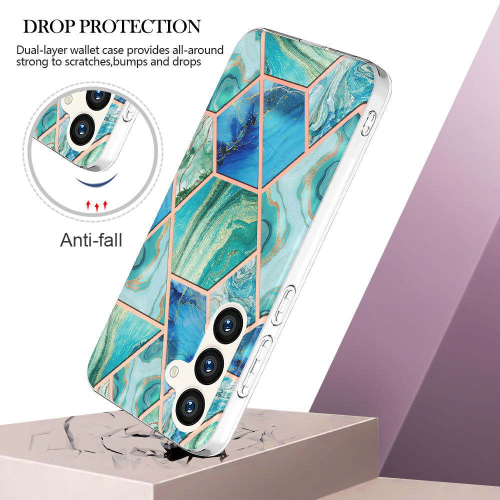 YB IMD Series-3 for Samsung Galaxy S24+ TPU Case Anti-Scratch Plating Phone Cover - Green