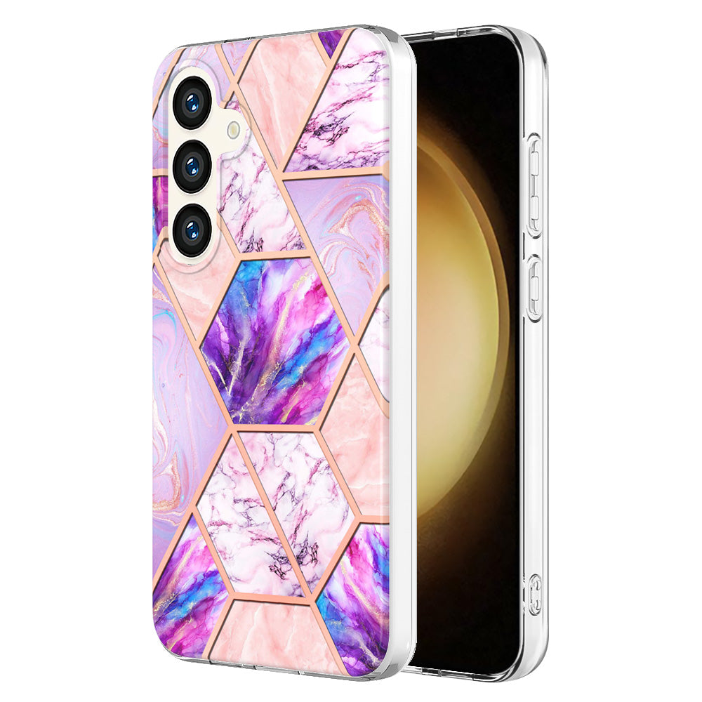 YB IMD Series-3 for Samsung Galaxy S24+ TPU Case Anti-Scratch Plating Phone Cover - Light Purple