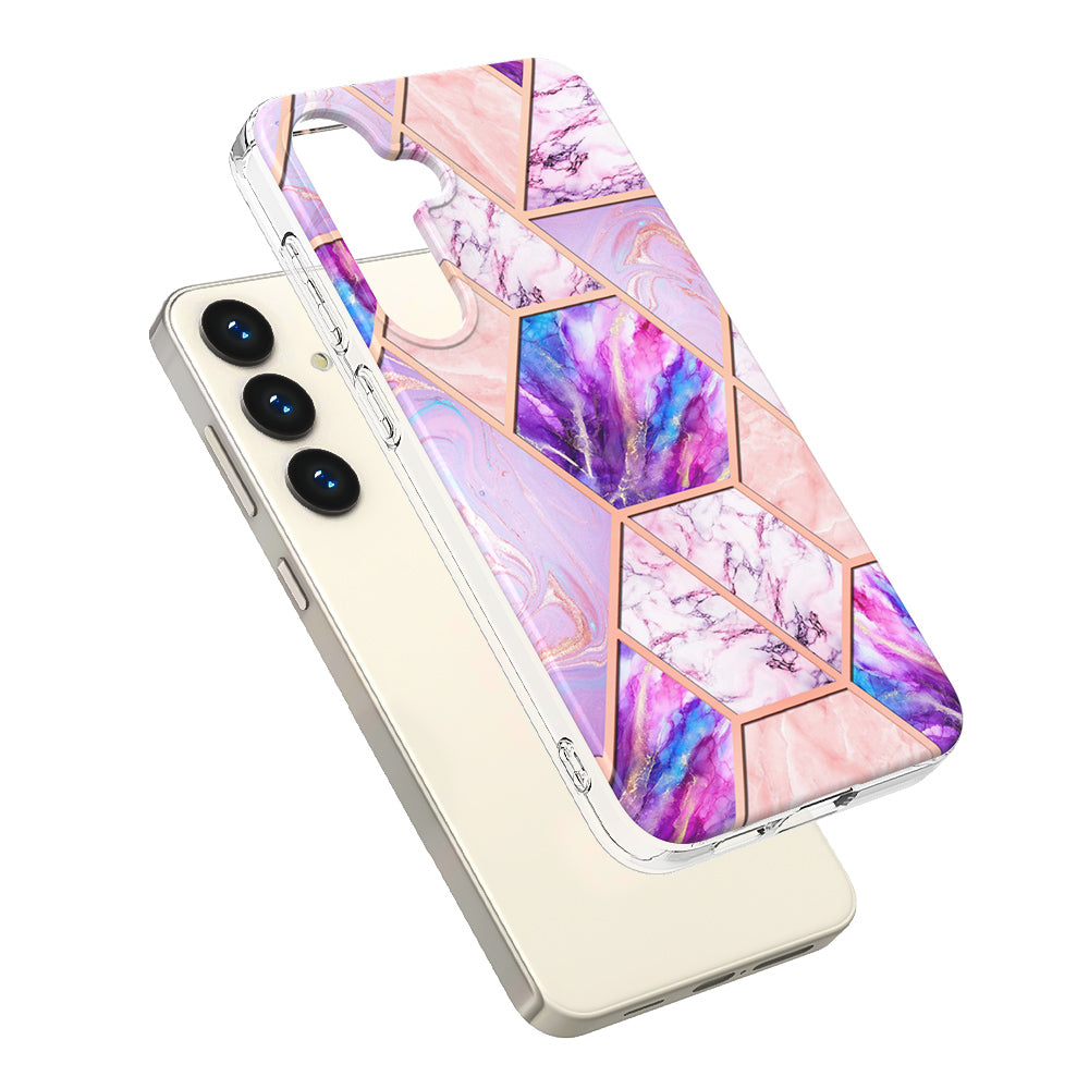 YB IMD Series-3 for Samsung Galaxy S24+ TPU Case Anti-Scratch Plating Phone Cover - Light Purple