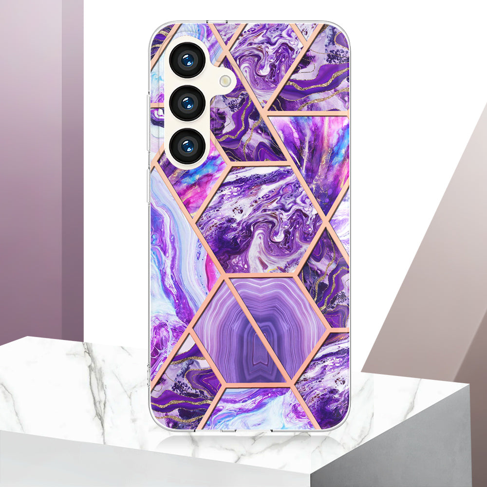 YB IMD Series-3 for Samsung Galaxy S24+ TPU Case Anti-Scratch Plating Phone Cover - Dark Purple