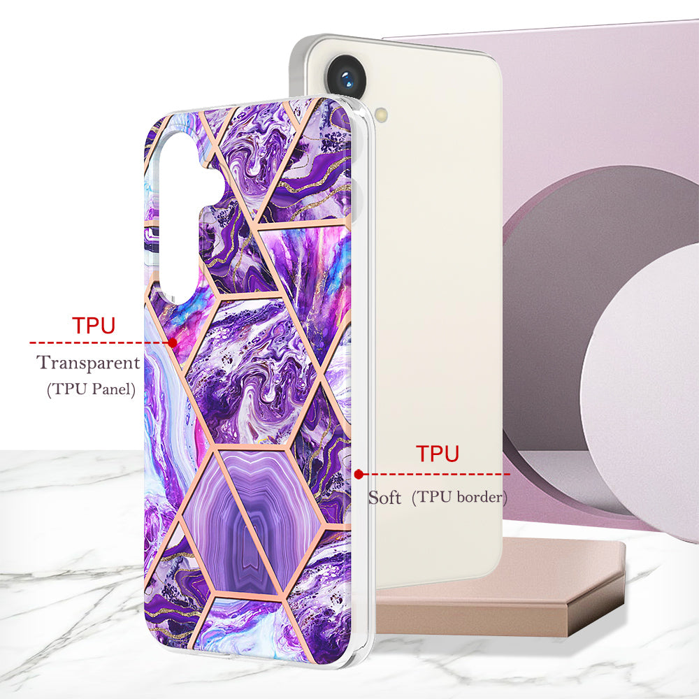 YB IMD Series-3 for Samsung Galaxy S24+ TPU Case Anti-Scratch Plating Phone Cover - Dark Purple