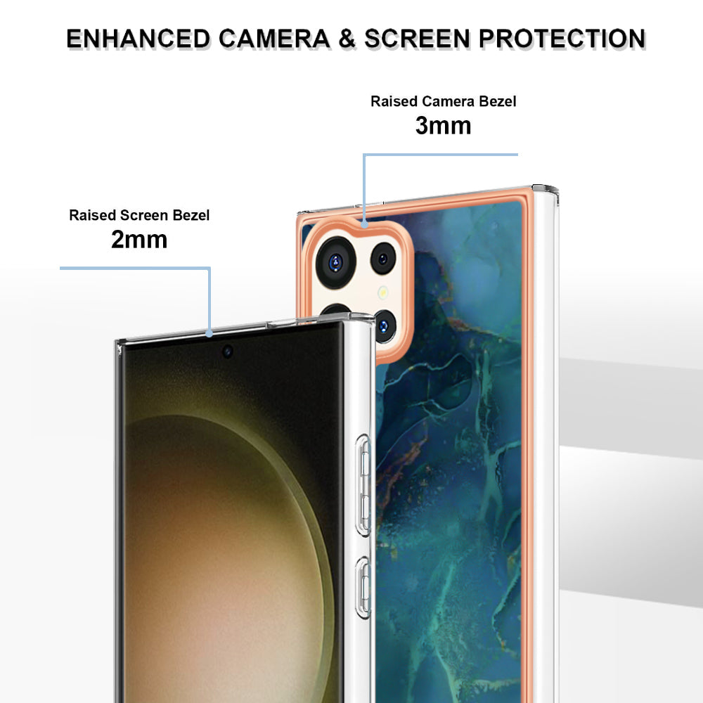 YB IMD Series-16 Style-E For Samsung Galaxy S24 Ultra Electroplating Case Soft 2.0mm TPU Phone Cover - Green