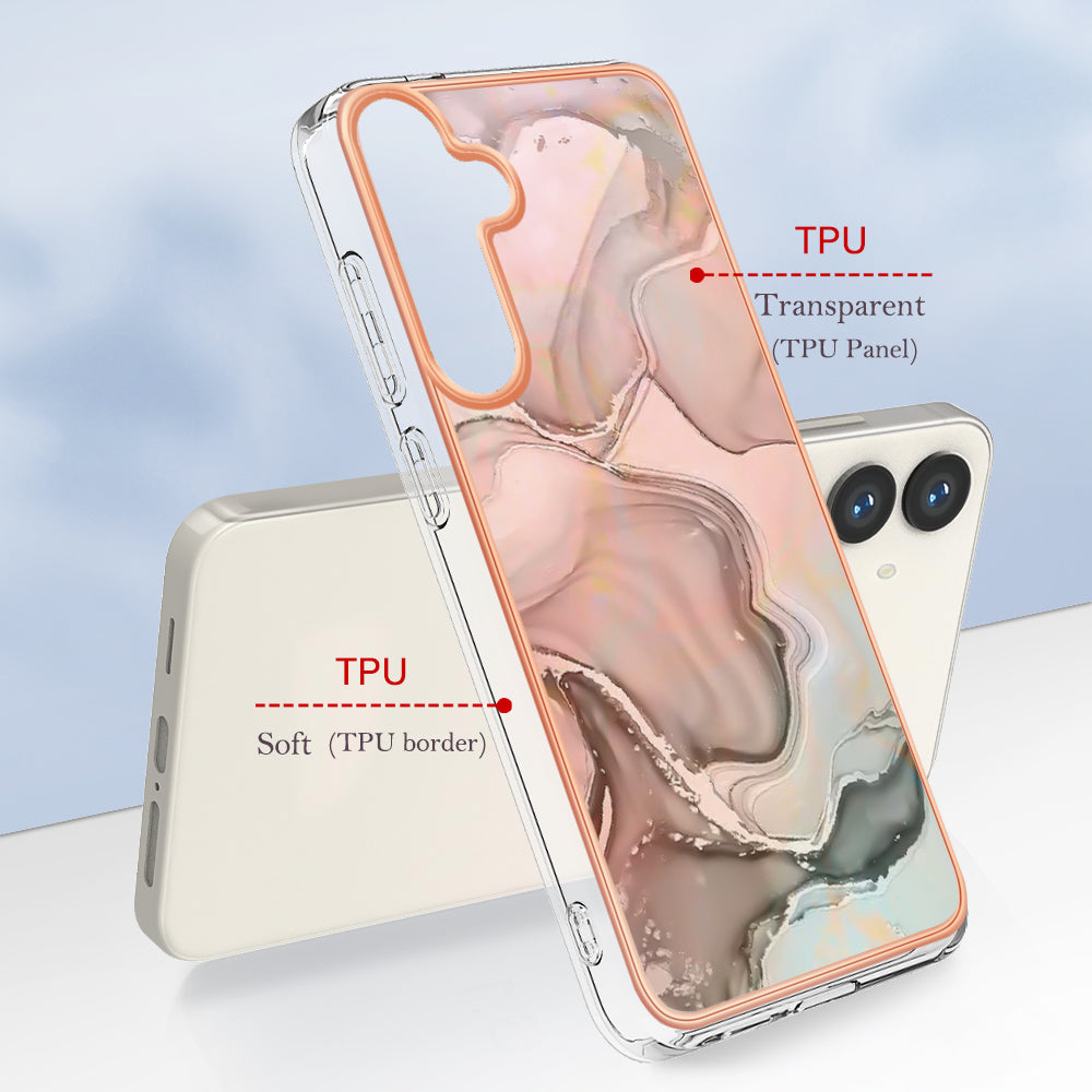 YB IMD Series-16 Style-E For Samsung Galaxy S24+ TPU 2.0mm Phone Case Electroplating Cover - Pink