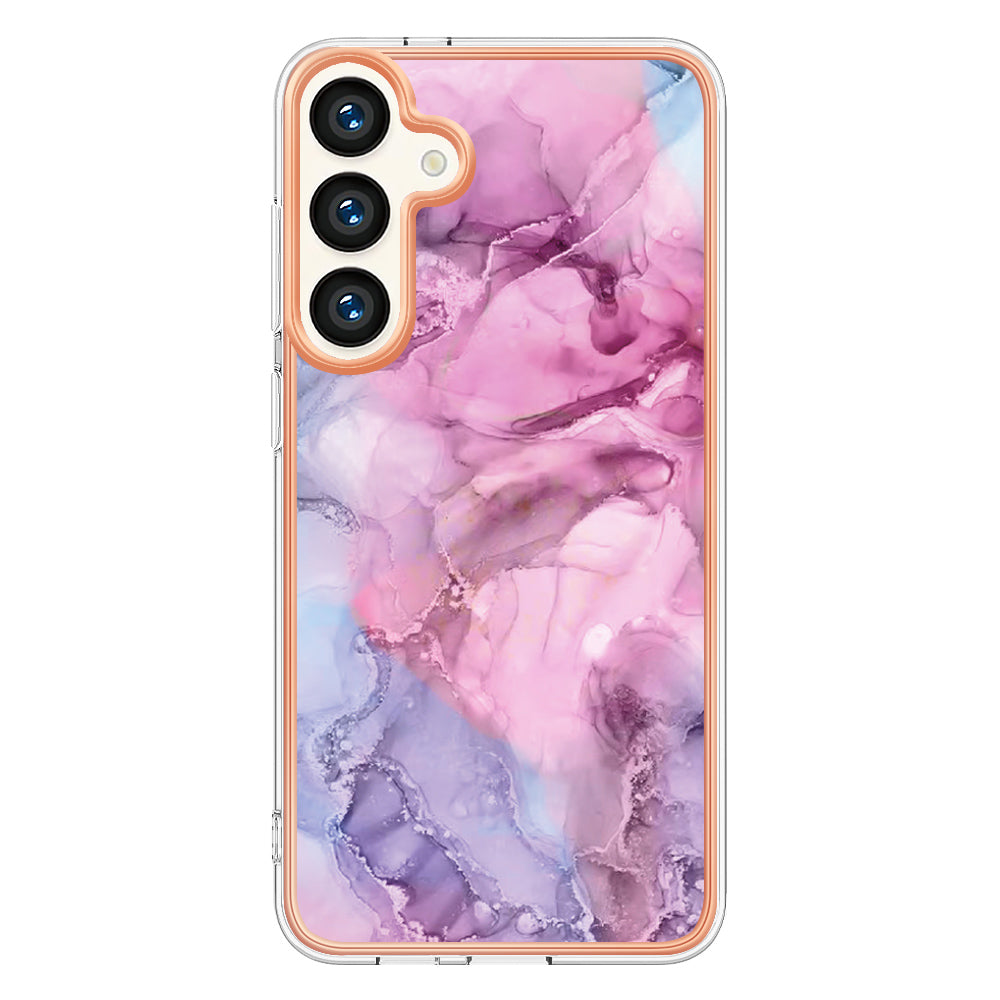 YB IMD Series-16 Style-E For Samsung Galaxy S24+ TPU 2.0mm Phone Case Electroplating Cover - Rose