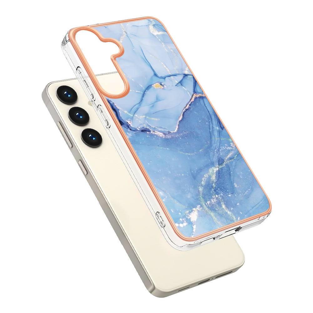 YB IMD Series-16 Style-E For Samsung Galaxy S24+ TPU 2.0mm Phone Case Electroplating Cover - Blue
