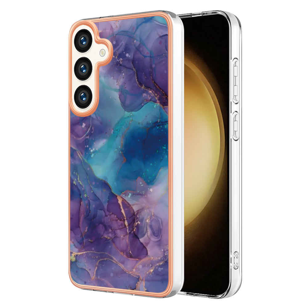 YB IMD Series-16 Style-E For Samsung Galaxy S24+ TPU 2.0mm Phone Case Electroplating Cover - Purple
