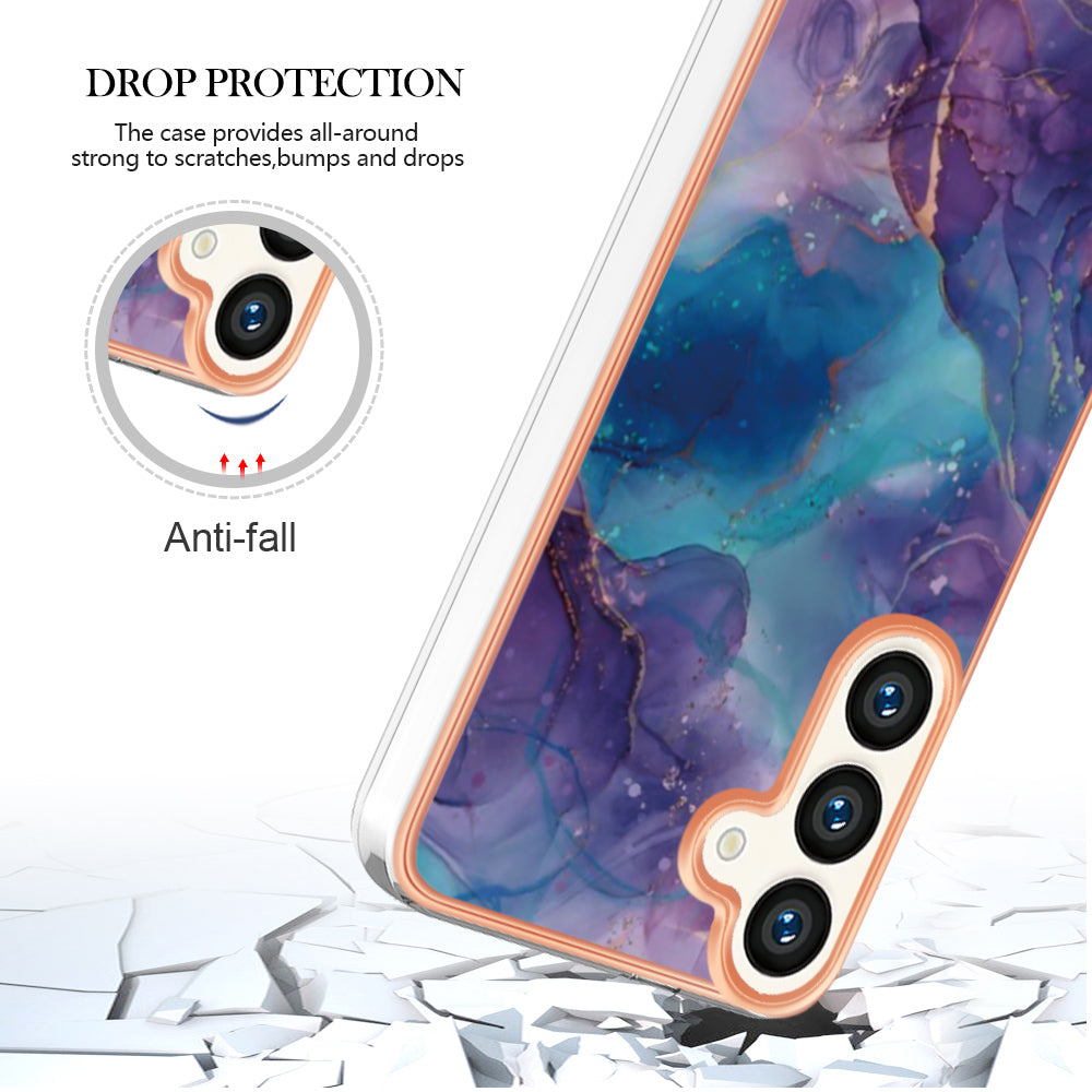 YB IMD Series-16 Style-E For Samsung Galaxy S24+ TPU 2.0mm Phone Case Electroplating Cover - Purple