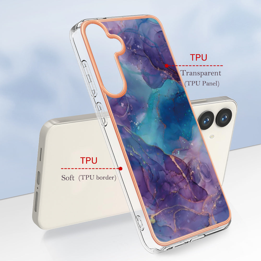 YB IMD Series-16 Style-E For Samsung Galaxy S24+ TPU 2.0mm Phone Case Electroplating Cover - Purple