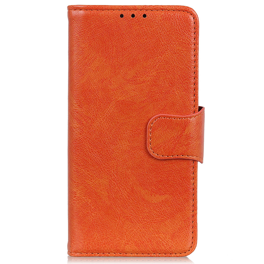 For Xiaomi Redmi Note 13 Pro+ 5G Case Nappa Texture Split Leather Phone Shell - Orange