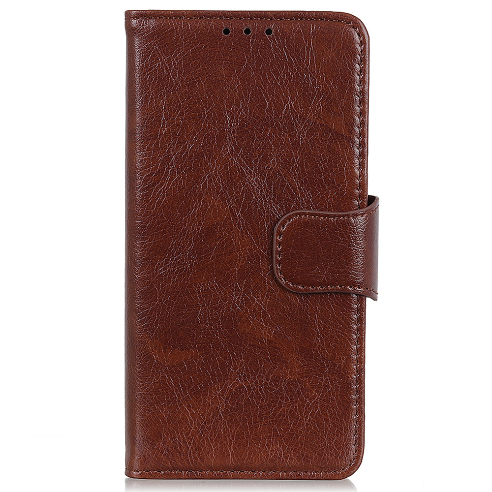 For Xiaomi Redmi Note 13 Pro+ 5G Case Nappa Texture Split Leather Phone Shell - Brown