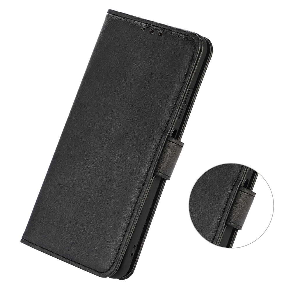 For Xiaomi Redmi Note 13 Pro+ 5G Case Shockproof Cowhide Texture Cell Phone Cover - Black