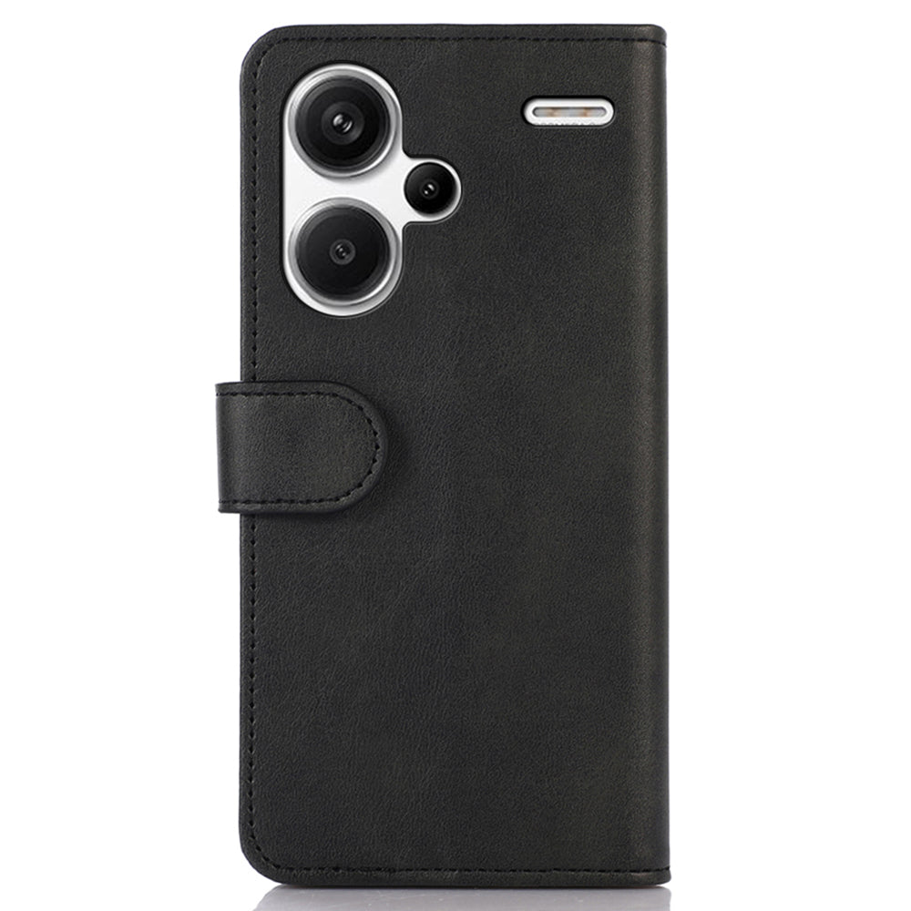 For Xiaomi Redmi Note 13 Pro+ 5G Case Shockproof Cowhide Texture Cell Phone Cover - Black