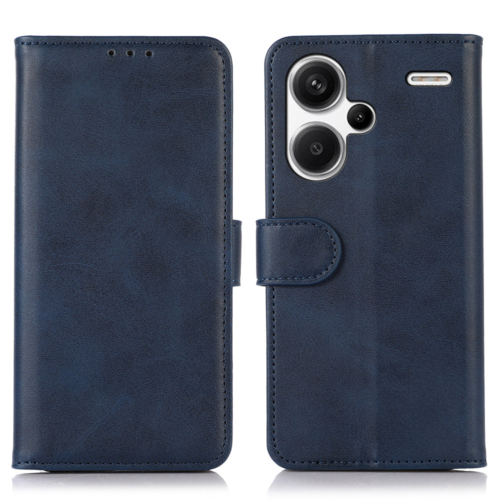 For Xiaomi Redmi Note 13 Pro+ 5G Case Shockproof Cowhide Texture Cell Phone Cover - Blue