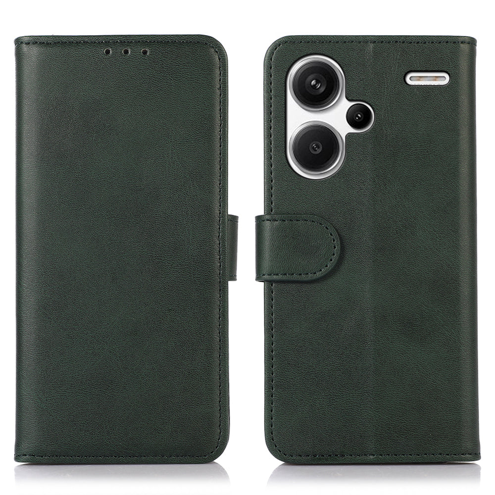 For Xiaomi Redmi Note 13 Pro+ 5G Case Shockproof Cowhide Texture Cell Phone Cover - Green