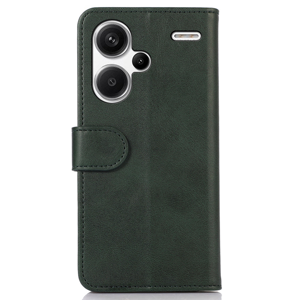 For Xiaomi Redmi Note 13 Pro+ 5G Case Shockproof Cowhide Texture Cell Phone Cover - Green