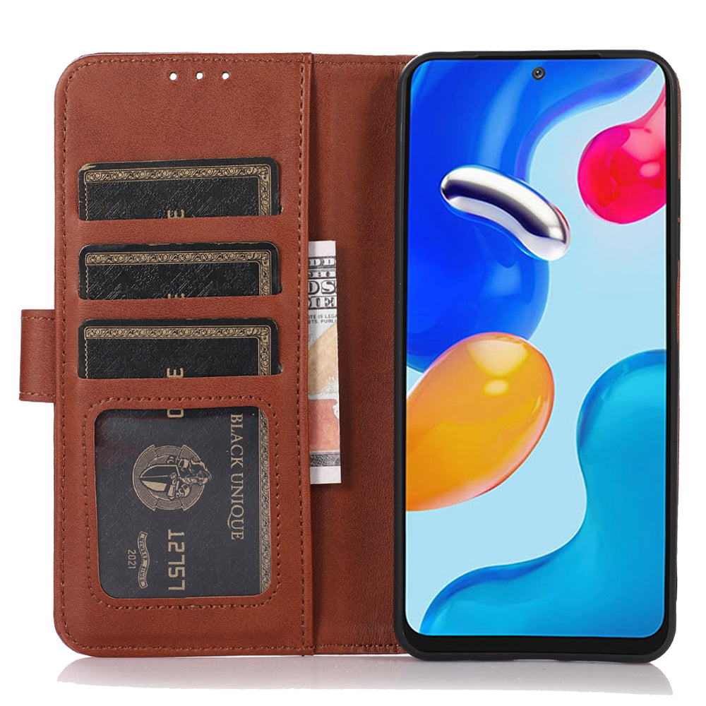 For Xiaomi Redmi Note 13 Pro+ 5G Case Shockproof Cowhide Texture Cell Phone Cover - Brown