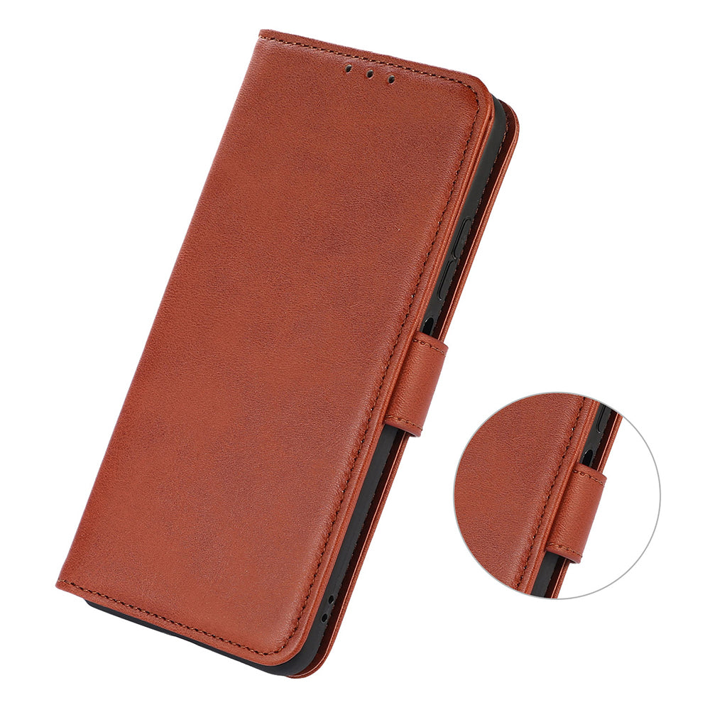 For Xiaomi Redmi Note 13 Pro+ 5G Case Shockproof Cowhide Texture Cell Phone Cover - Brown