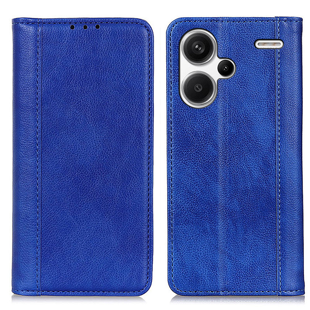 For Xiaomi Redmi Note 13 Pro+ 5G Case Folding Stand Split Leather Cell Phone Cover - Blue