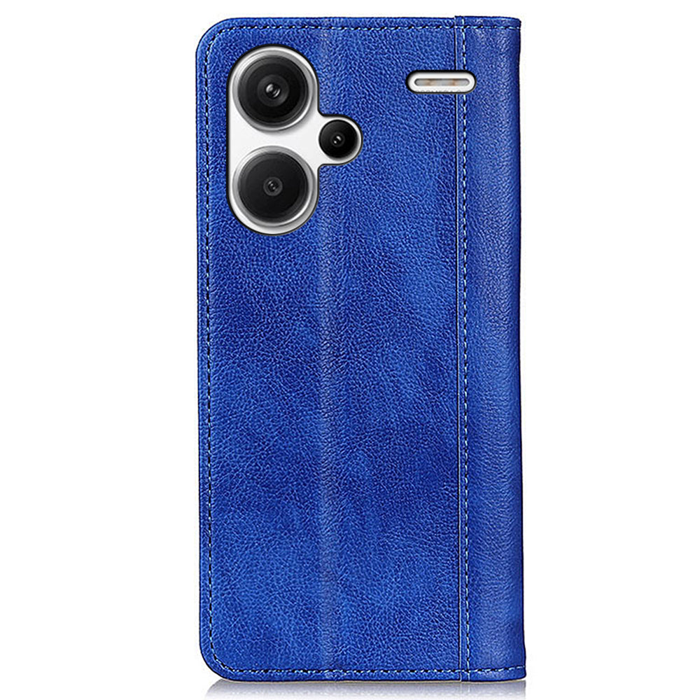 For Xiaomi Redmi Note 13 Pro+ 5G Case Folding Stand Split Leather Cell Phone Cover - Blue