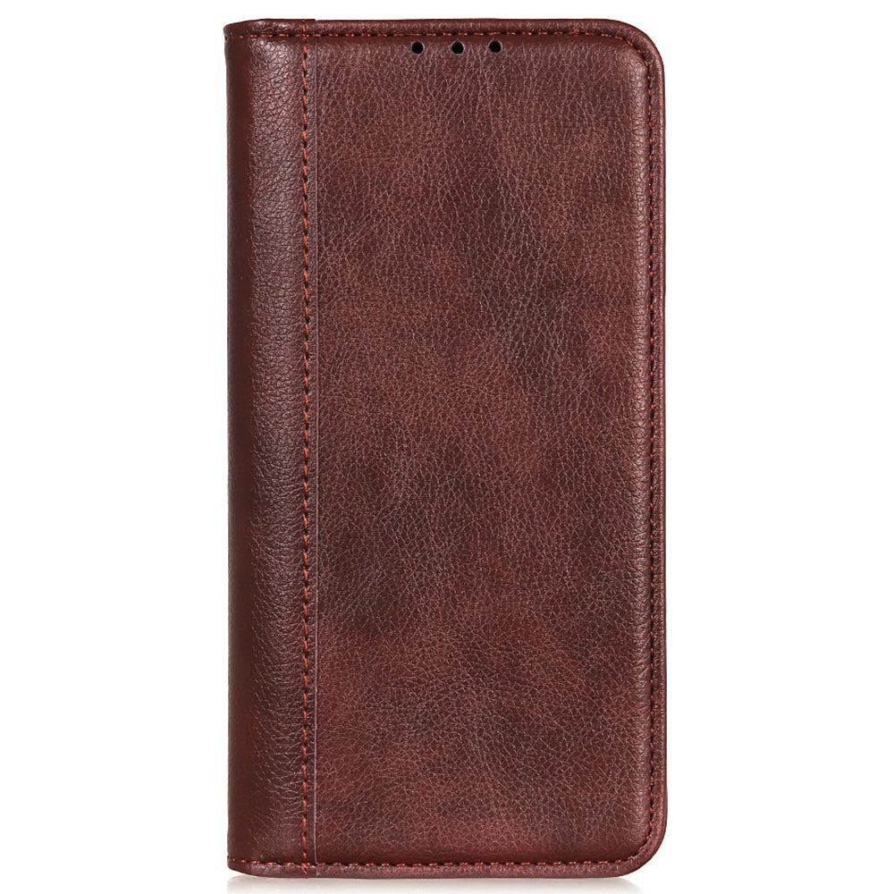 For Xiaomi Redmi Note 13 Pro+ 5G Case Folding Stand Split Leather Cell Phone Cover - Brown