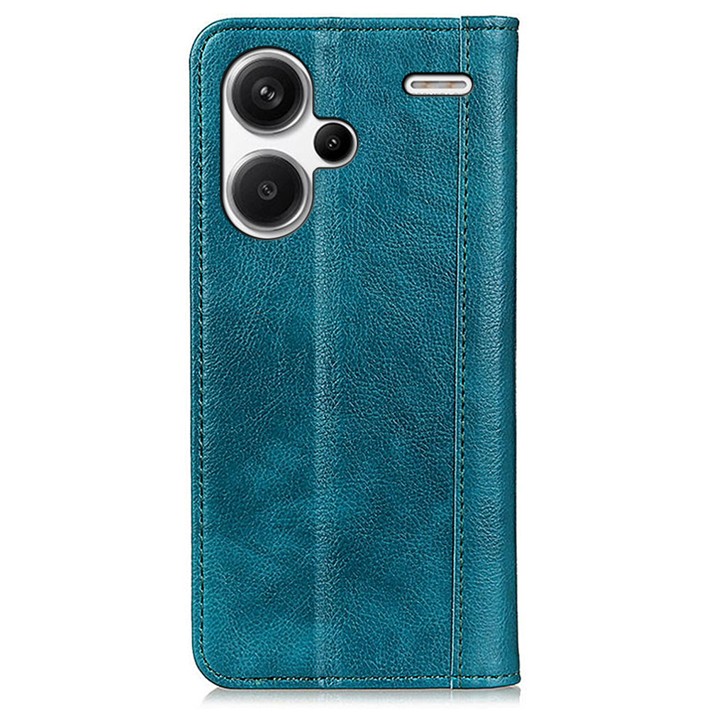 For Xiaomi Redmi Note 13 Pro+ 5G Case Folding Stand Split Leather Cell Phone Cover - Green