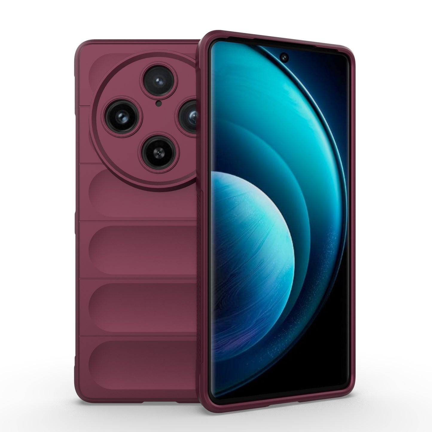 For vivo X100 Pro 5G Case Soft TPU Back Shell Rugged Cell Phone Protector Cover - Wine Red