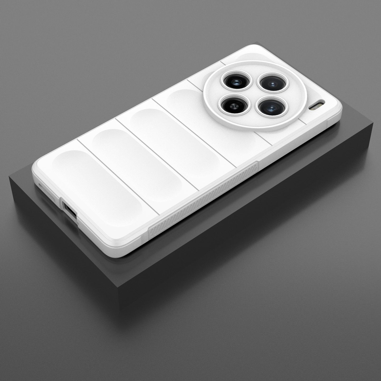 For vivo X100 5G Case Rugged Phone Protector Soft TPU Phone Back Shell Cover - White