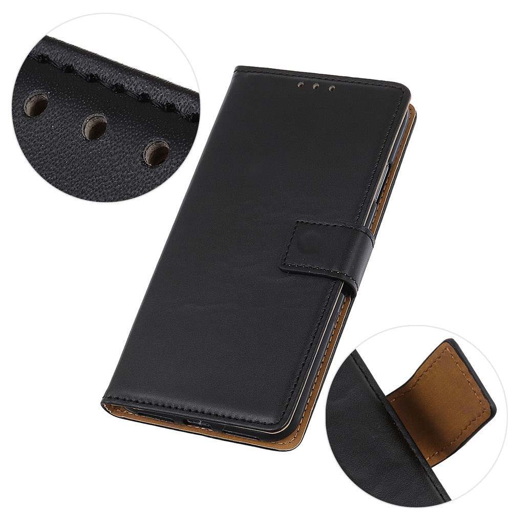 For Xiaomi Redmi Note 13 Pro+ 5G Case PU Leather Folding Stand Cell Phone Cover - Black