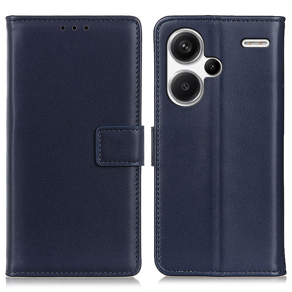 For Xiaomi Redmi Note 13 Pro+ 5G Case PU Leather Folding Stand Cell Phone Cover - Blue
