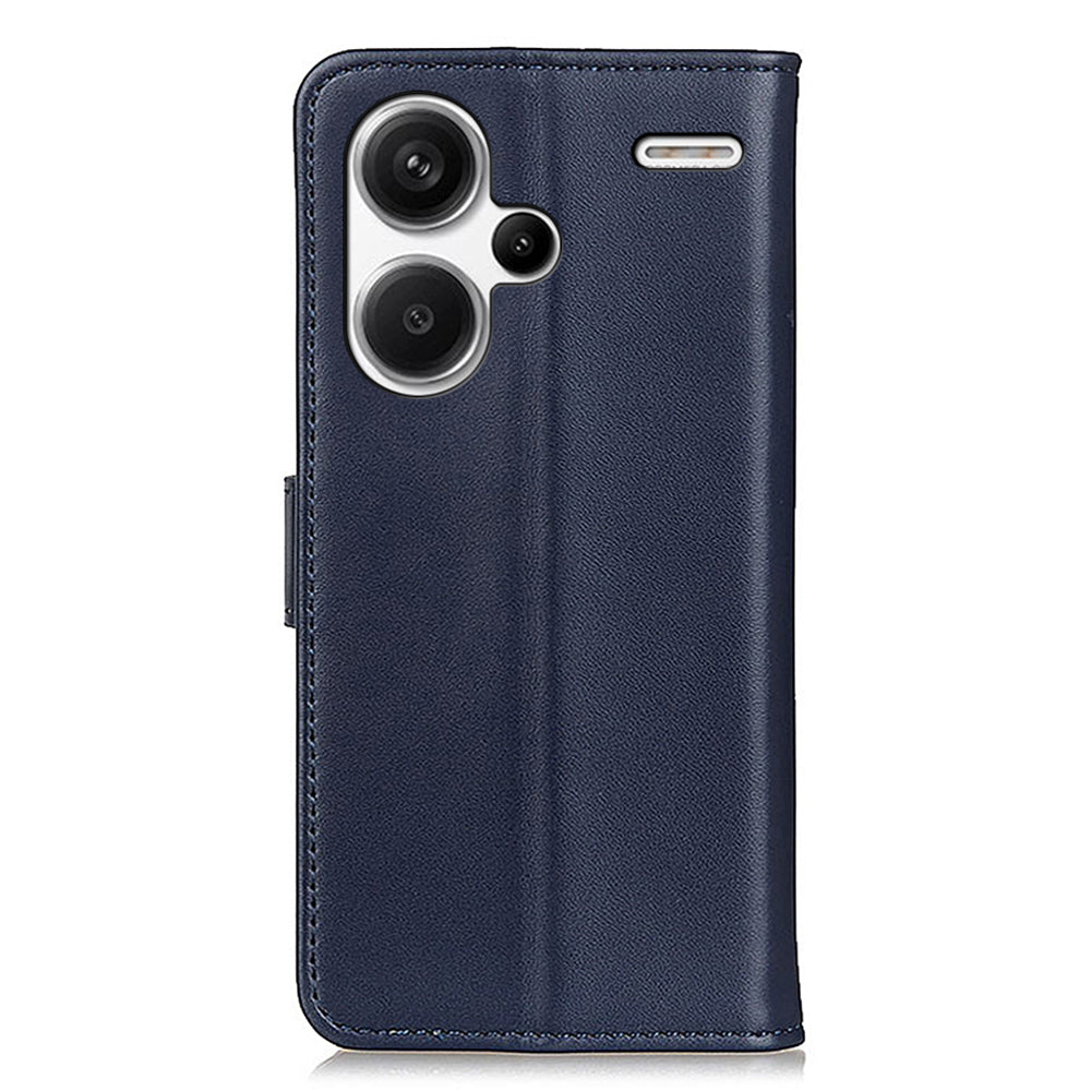 For Xiaomi Redmi Note 13 Pro+ 5G Case PU Leather Folding Stand Cell Phone Cover - Blue