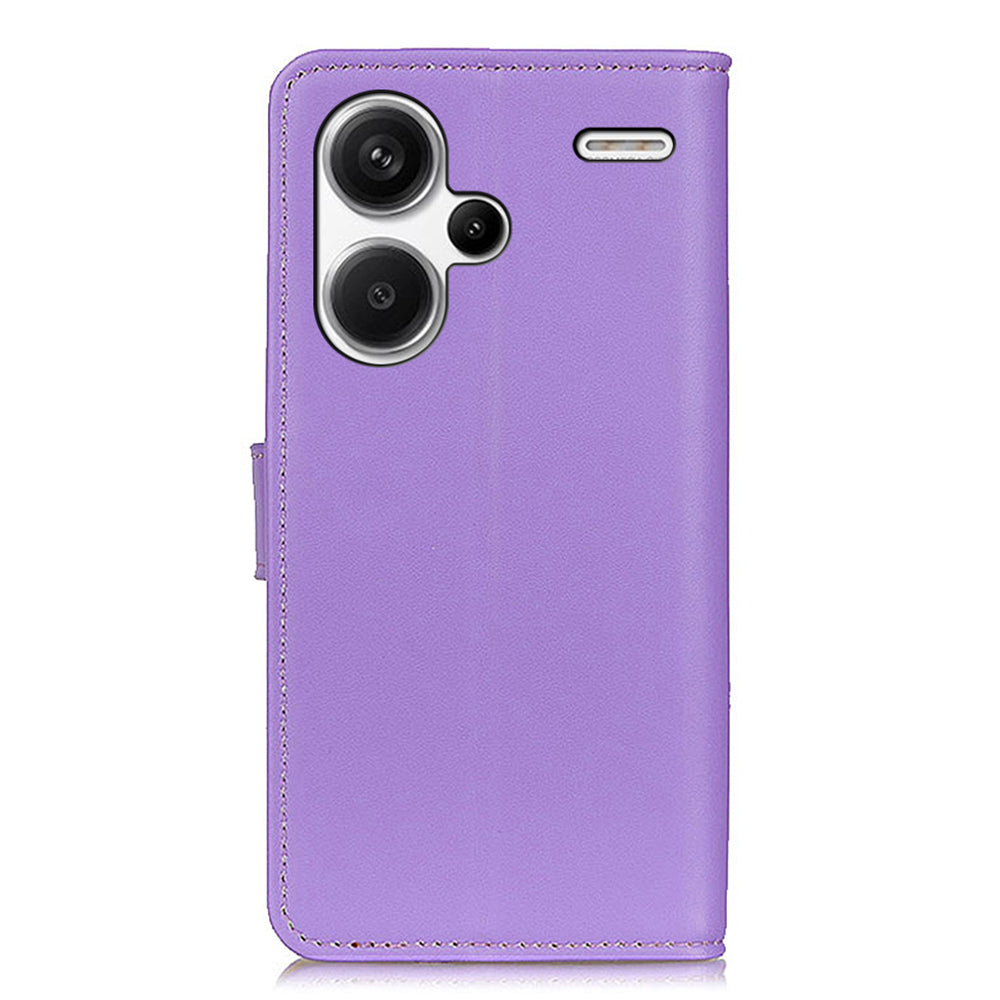 For Xiaomi Redmi Note 13 Pro+ 5G Case PU Leather Folding Stand Cell Phone Cover - Purple