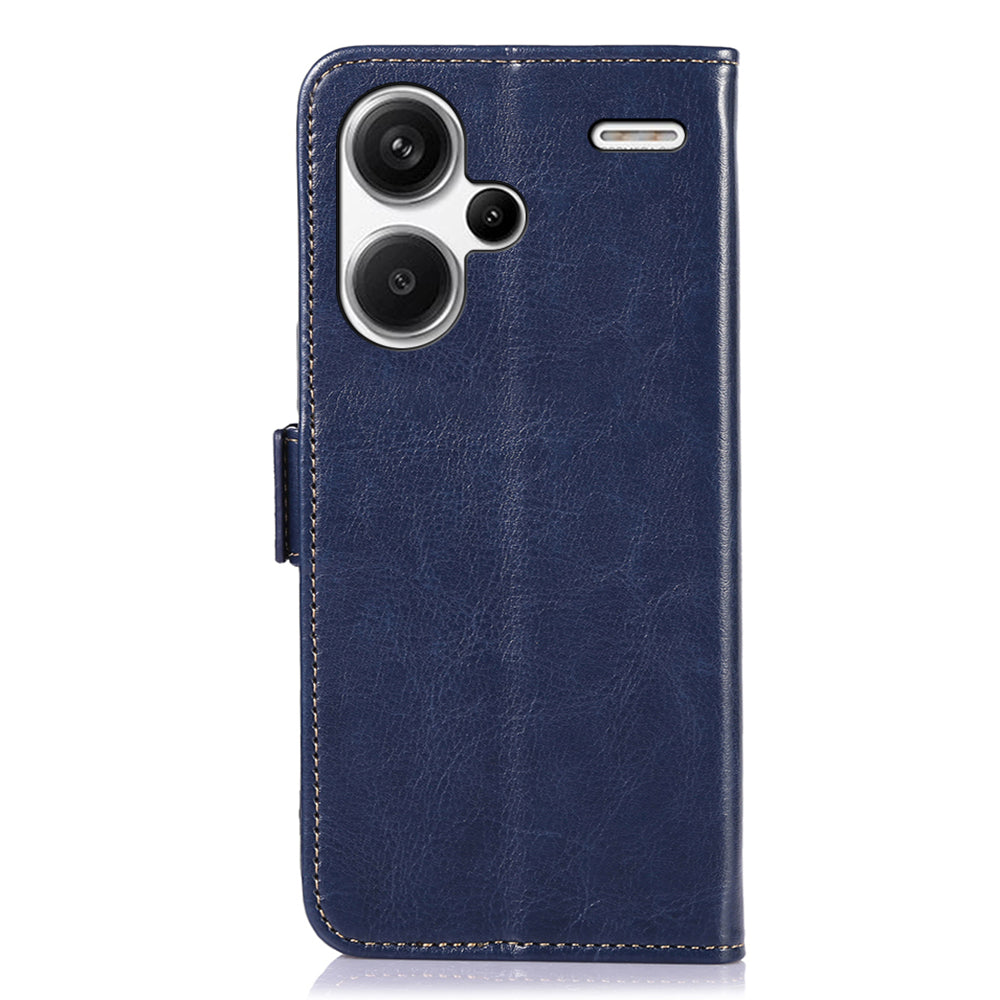 ABEEL For Xiaomi Redmi Note 13 Pro+ 5G Cell Phone Case PU Leather Wallet Cover - Blue