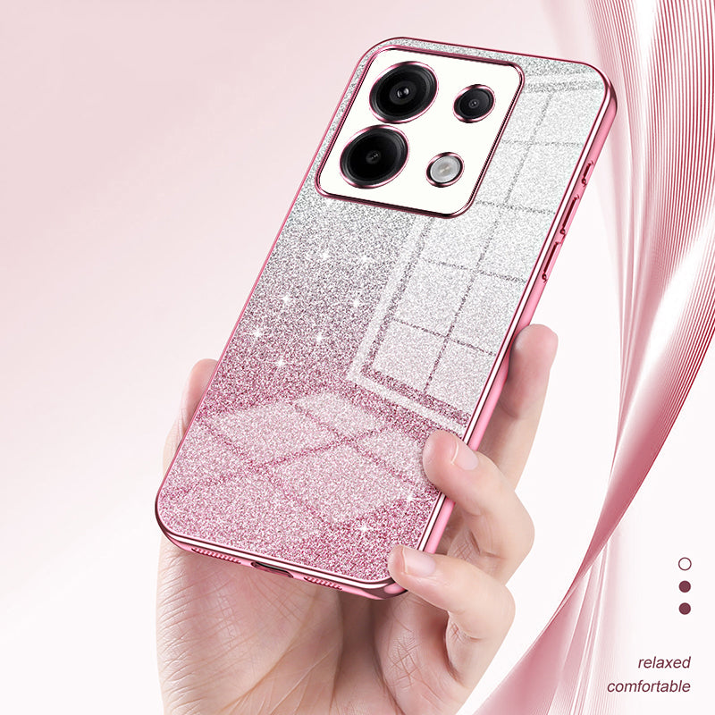 For Xiaomi Redmi Note 13 Pro 5G / Poco X6 5G Glitter Shell Precise Cutout TPU Cell Phone Case - Black