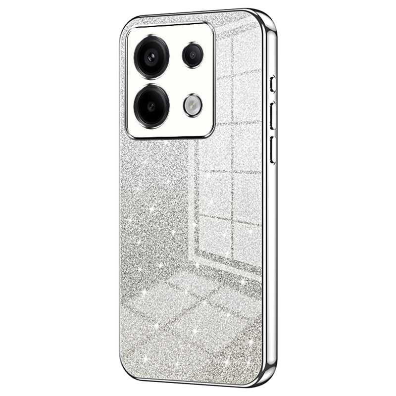 For Xiaomi Redmi Note 13 Pro 5G / Poco X6 5G Glitter Shell Precise Cutout TPU Cell Phone Case - Silver