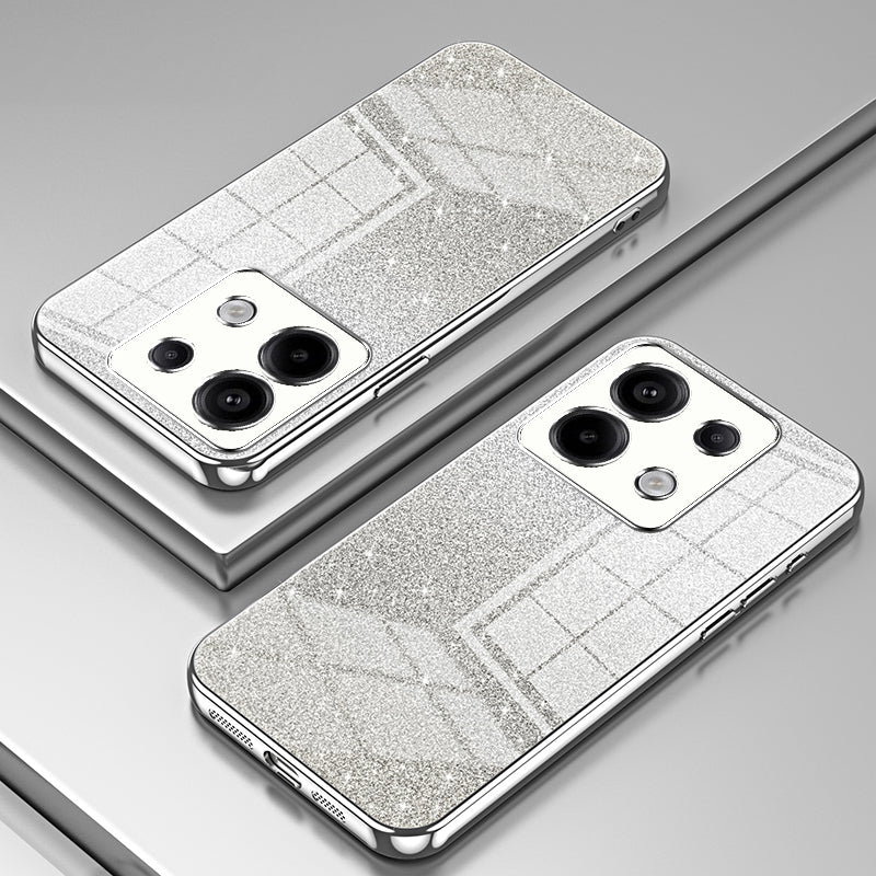 For Xiaomi Redmi Note 13 Pro 5G / Poco X6 5G Glitter Shell Precise Cutout TPU Cell Phone Case - Silver