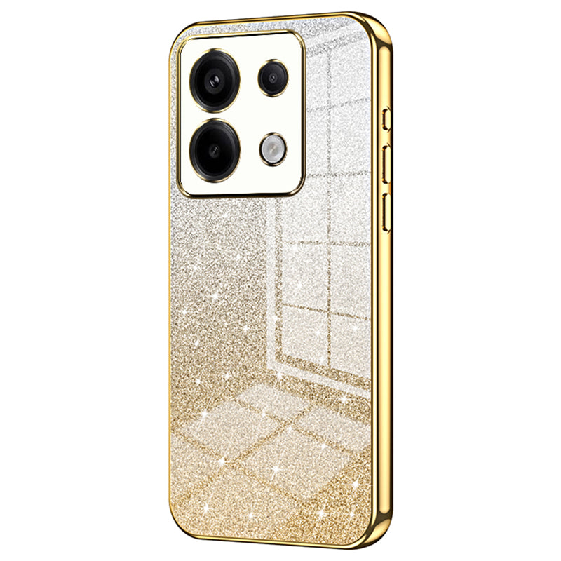 For Xiaomi Redmi Note 13 Pro 5G / Poco X6 5G Glitter Shell Precise Cutout TPU Cell Phone Case - Gold