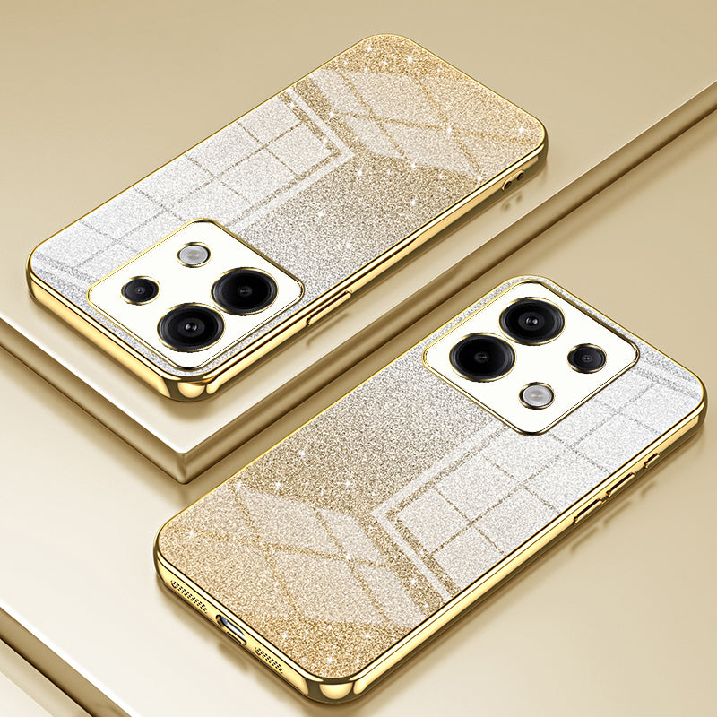For Xiaomi Redmi Note 13 Pro 5G / Poco X6 5G Glitter Shell Precise Cutout TPU Cell Phone Case - Gold
