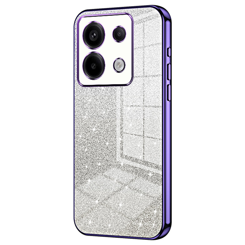 For Xiaomi Redmi Note 13 Pro 5G / Poco X6 5G Glitter Shell Precise Cutout TPU Cell Phone Case - Purple