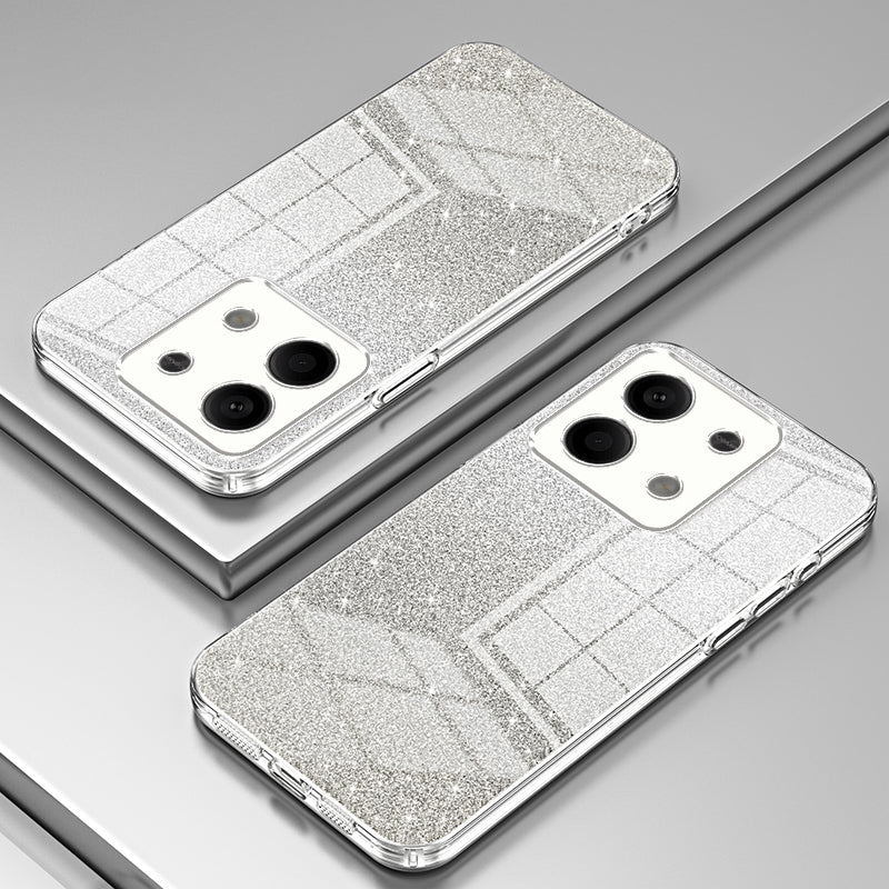For Xiaomi Redmi Note 13 5G Glitter Design TPU Cover Precise Cutout Cell Phone Case - Transparent
